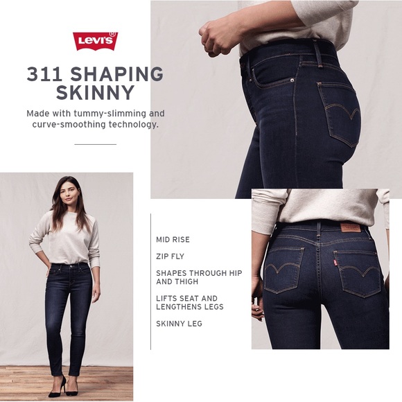 NWT Levi’s 311 Hypersoft Shaping Skinny Jeans Lightly Distressed Denim Size 16 - Picture 16 of 16